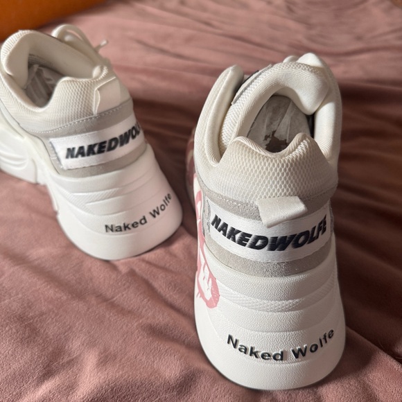 NWT Naked Wolf Track Logo Pink Size 11 US 41 EU. Graffiti Platform Sneakers - Picture 3 of 5